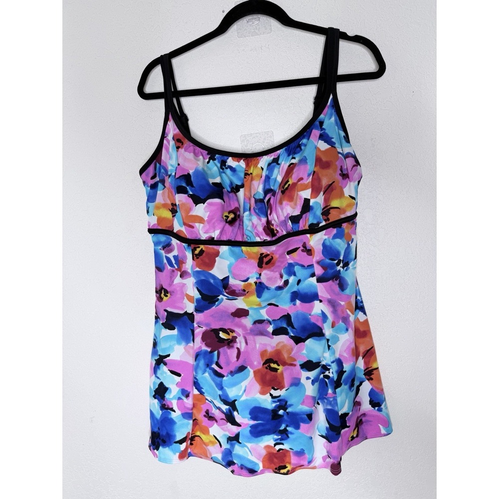 Inches Away Longitude Swimsuit Dress Womens 18 One Piece Plus Size NWT$109